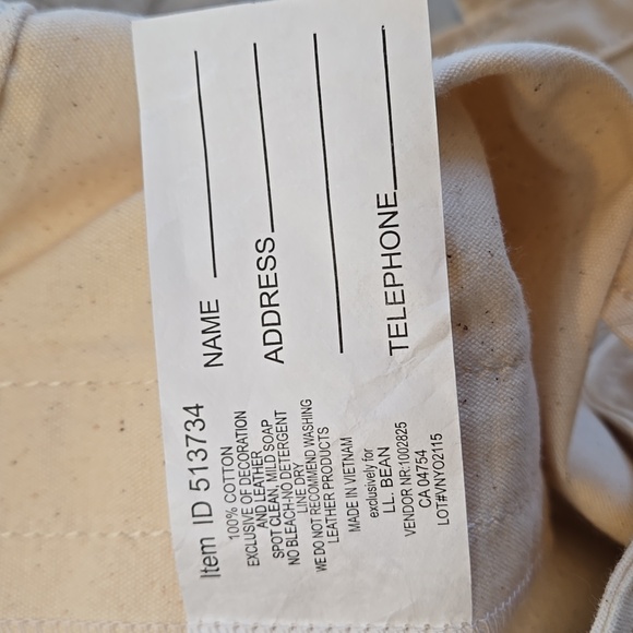 NWT L.L. Bean Canvas Tote Bag - Picture 7 of 7